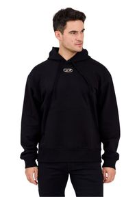 Diesel - DIESEL Czarna męska bluza z metalowym logo S-MACS-HOOD-OD, Rozmiar XXL. Kolor: czarny. Materiał: elastan, bawełna, materiał #2