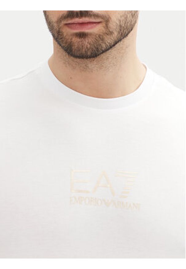 EA7 Emporio Armani T-Shirt 7M000301 AF13739 U0002 Biały Slim Fit. Kolor: biały. Materiał: wiskoza