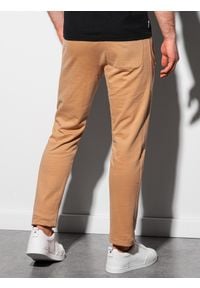 Ombre Clothing - Spodnie męskie dresowe P946 - camel - XXL. Materiał: dresówka #3