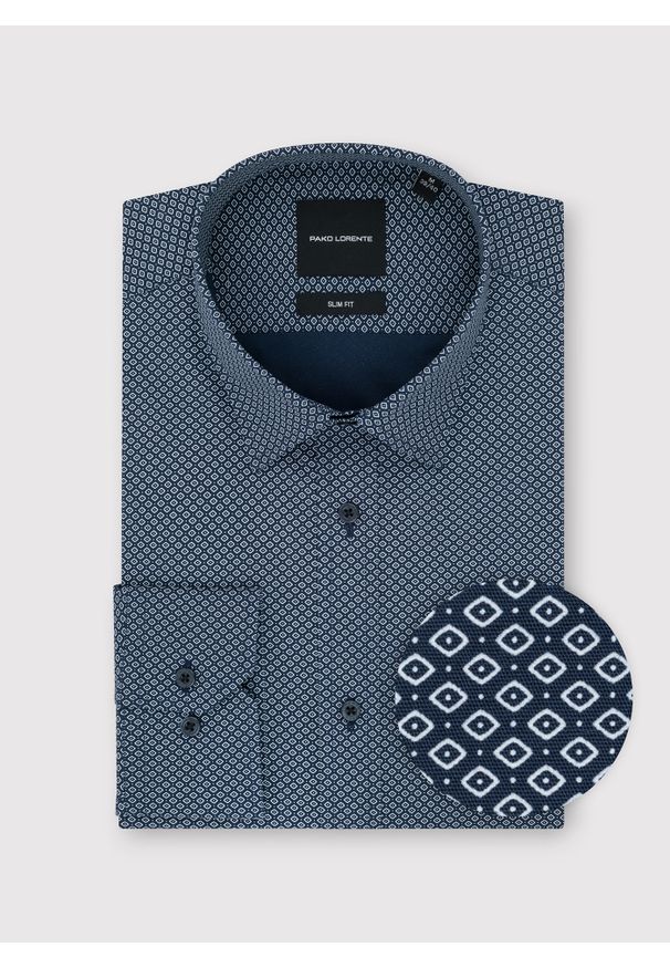 Pako Lorente - PAKO LORENTE – Bawełniana koszula w mikrowzór. Materiał: bawełna. Długość rękawa: długi rękaw. Długość: długie