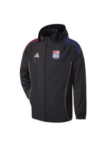 Adidas - Kurtka dresowa zewnętrzna OL 2025/26. Kolor: czarny. Materiał: dresówka. Sport: piłka nożna #2