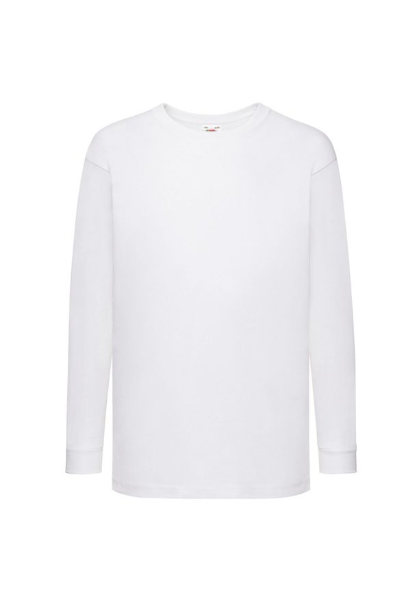 FRUIT OF THE LOOM - Dziecięca Koszulka Z Długim Rękawem Valueweight. Kolor: biały. Długość rękawa: długi rękaw. Długość: długie. Sport: turystyka piesza