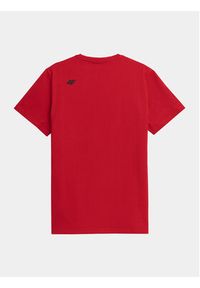 4f - 4F T-Shirt 4FAW23TTSHM0877 Czerwony Regular Fit. Kolor: czerwony. Materiał: bawełna #4