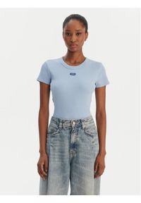 Hugo - HUGO T-Shirt Easy 50523924 Błękitny Slim Fit. Kolor: niebieski. Materiał: bawełna #1
