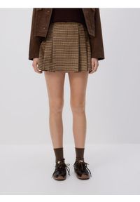 Reserved - Spódnica mini w kratę - wielobarwny. Materiał: dzianina #1
