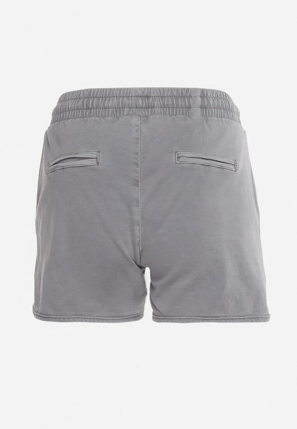 Born2be - Szare Bawełniane Szorty z Gumką w Talii Cazorea. Okazja: na co dzień. Kolor: szary. Materiał: bawełna. Sezon: lato. Styl: elegancki, casual