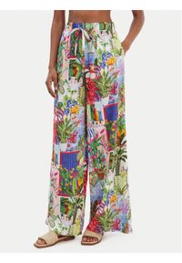 Seafolly Spodnie materiałowe La Boca 55599-PA Kolorowy Wide Leg. Materiał: wiskoza. Wzór: kolorowy #1
