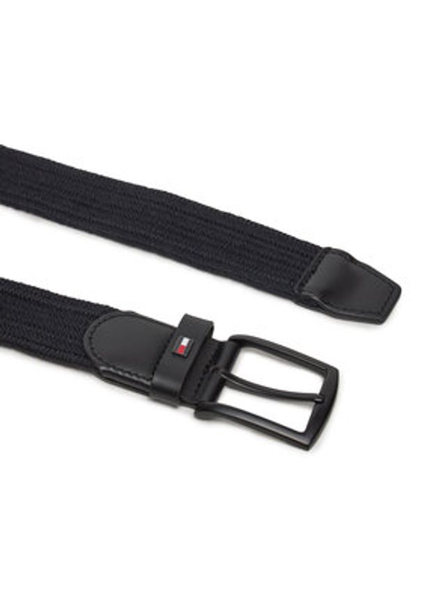 TOMMY HILFIGER - Tommy Hilfiger Pasek Męski Denton Elastic AM0AM12548 Czarny. Kolor: czarny. Materiał: materiał