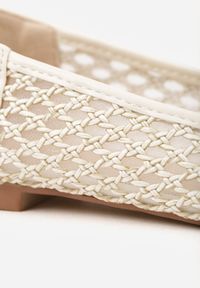 Born2be - Jasnobeżowe Siateczkowe Balerinki z Plecioną Cholewką z Kokardką Lilinrelle. Okazja: na co dzień. Kolor: beżowy. Materiał: jeans. Szerokość cholewki: normalna. Styl: casual, klasyczny, elegancki #6