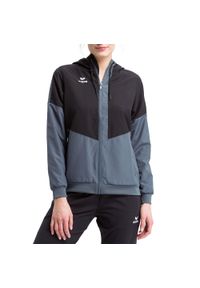 ERIMA - Damska kurtka z kapturem Erima Tracktop Squad. Typ kołnierza: kaptur. Kolor: szary, czarny, wielokolorowy. Sport: piłka ręczna #1