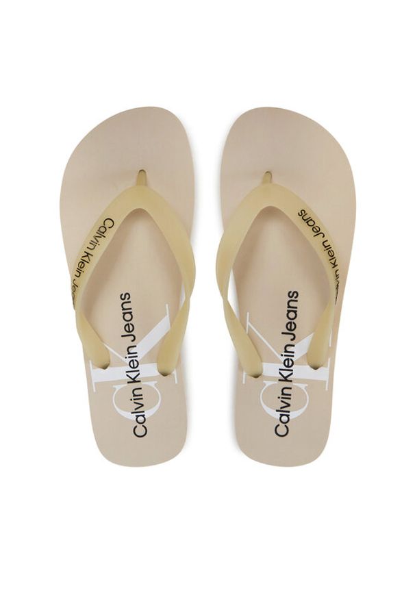 Calvin Klein Jeans Japonki Beach Sandal Monogram Tpu YM0YM00838 Beżowy. Kolor: beżowy