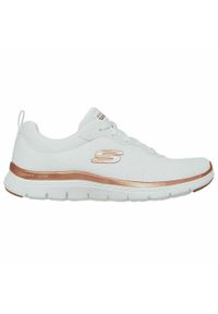 skechers - Obuwie Sportowe Damskie Skechers Mesh Lace-Up W Biały. Kolor: biały. Materiał: mesh, materiał. Szerokość cholewki: normalna. Model: Skechers Sport. Sport: turystyka piesza