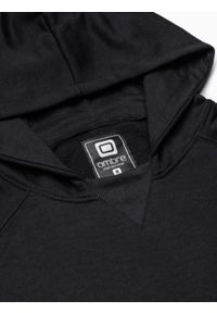Ombre Clothing - Bluza męska z kapturem B1085 - czarna - L. Typ kołnierza: kaptur. Kolor: czarny. Materiał: poliester, bawełna #6