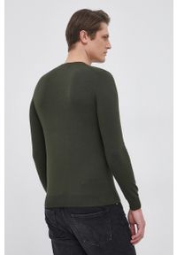 Sisley Sweter męski kolor zielony. Okazja: na co dzień. Kolor: zielony. Materiał: dzianina. Długość rękawa: długi rękaw. Długość: długie. Styl: casual #3