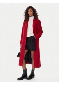 Hugo - HUGO Płaszcz wełniany Mojeni 50547691 Czerwony Relaxed Fit. Kolor: czerwony. Materiał: wełna #3