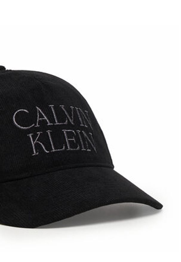 Calvin Klein Czapka z daszkiem Corduroy Graphic 5 Panel Cap LV04D5064G Czarny. Kolor: czarny. Materiał: bawełna