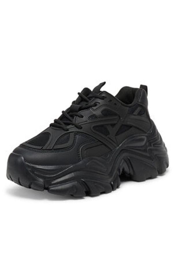 DeeZee Sneakersy AM25238 Czarny. Kolor: czarny. Materiał: skóra