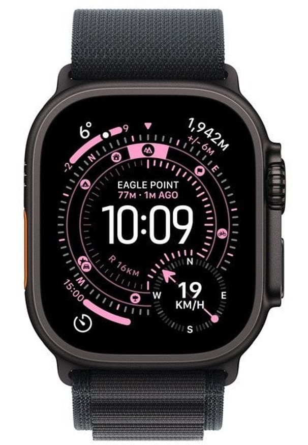 APPLE - Watch Ultra 3 49mm Black Titanium/Black Alpine Loop - Medium