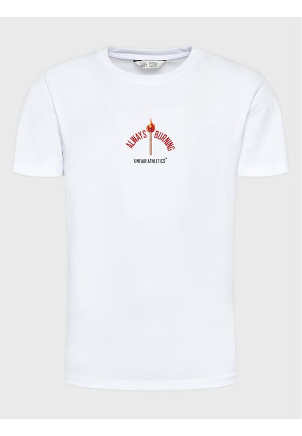 Unfair Athletics T-Shirt UNFR22-133 Biały Regular Fit. Kolor: biały. Materiał: bawełna