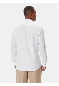 Karl Lagerfeld - KARL LAGERFELD Koszula 605035 552627 Biały Regular Fit. Typ kołnierza: dekolt w karo. Kolor: biały. Materiał: bawełna, len #2
