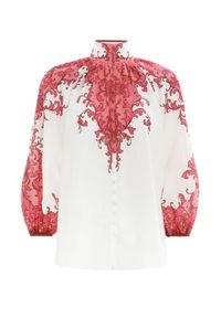 ZIMMERMANN - Biała bluzka Nina. Kolor: czerwony. Materiał: materiał #4