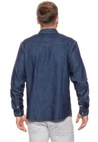 Wrangler - KOSZULA JEANSOWA MĘSKA WRANGLER LS WESTERN SHIRT RINSE INDIGO W5973O7WE. Materiał: jeans #7