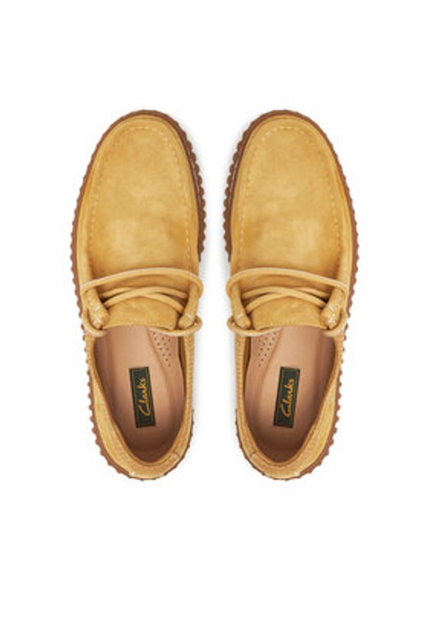 Clarks Półbuty Torhill Low 26180911 Żółty. Kolor: żółty. Materiał: skóra