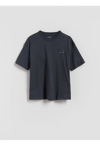 Reserved - Bawełniany t-shirt oversize - brązowy. Kolor: brązowy. Materiał: bawełna