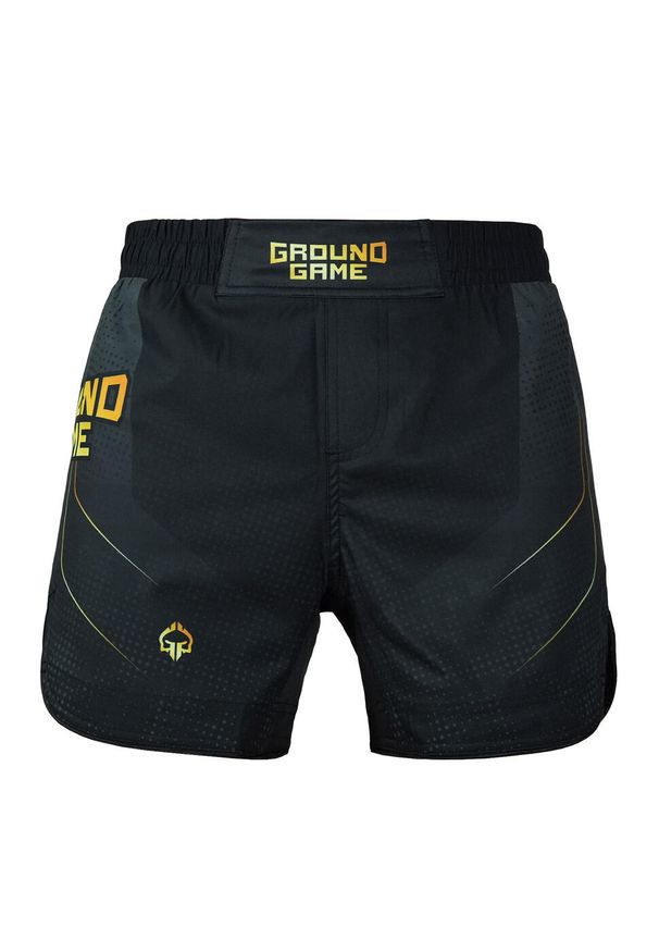 GROUND GAME - Lekkie spodenki do MMA i BJJ Ground Game Gold 2.0 męskie. Kolor: czarny, wielokolorowy, żółty. Materiał: materiał