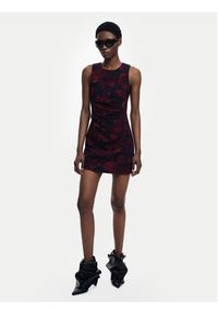 Desigual Sukienka koktajlowa Petofrunce 25WWVW20 Bordowy Slim Fit. Kolor: czerwony. Materiał: wiskoza. Styl: wizytowy