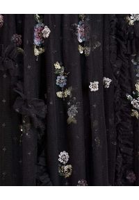 NEEDLE & THREAD - Czarna sukienka midi Shimmer Ditsy. Kolor: czarny. Materiał: tiul. Wzór: aplikacja, kwiaty. Długość: midi #2