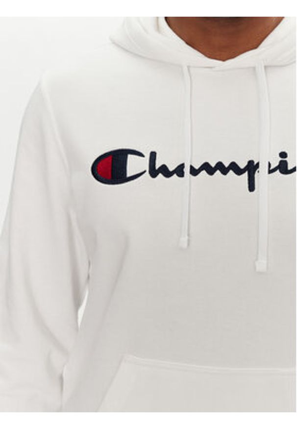 Champion Bluza 220726 Biały Slim Fit. Kolor: biały. Materiał: syntetyk, bawełna