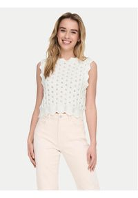 only - ONLY Bluzka Luna 15291602 Écru Regular Fit. Materiał: bawełna, syntetyk #7