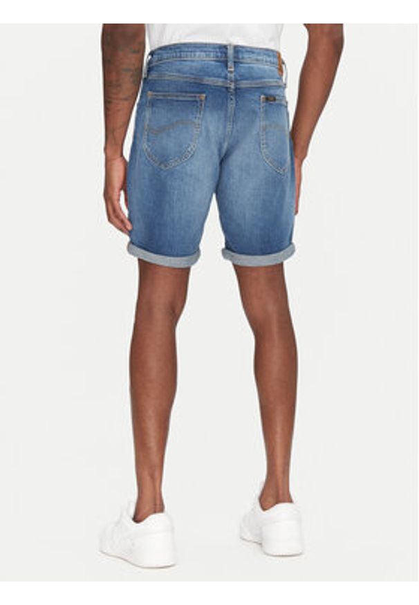 Lee Szorty jeansowe Rider 112363925 Niebieski Slim Fit. Kolor: niebieski. Materiał: bawełna