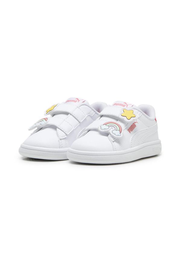 Puma - Sneakersy dla małych dzieci Smash 3.0 Badges PUMA White Passionfruit Pink. Kolor: biały, wielokolorowy, różowy