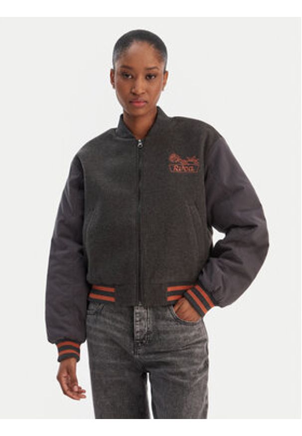 RVCA Kurtka bomber Ryan 23B163507 Szary Regular Fit. Kolor: szary. Materiał: syntetyk