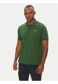 Aeronautica Militare Polo 251PO1308P82 Zielony Regular Fit. Typ kołnierza: polo. Kolor: zielony. Materiał: bawełna
