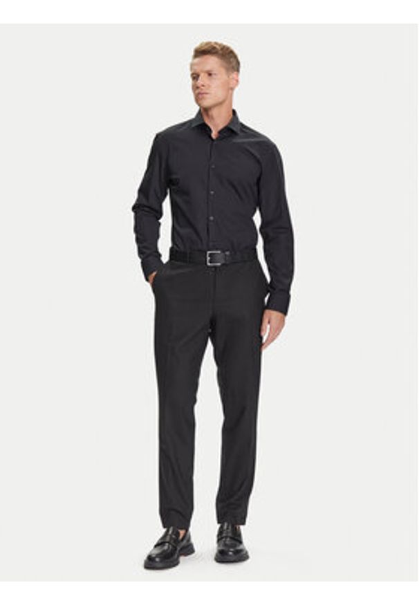 Hugo - HUGO Koszula C-Jason 50293691 Czarny Slim Fit. Kolor: czarny. Materiał: bawełna