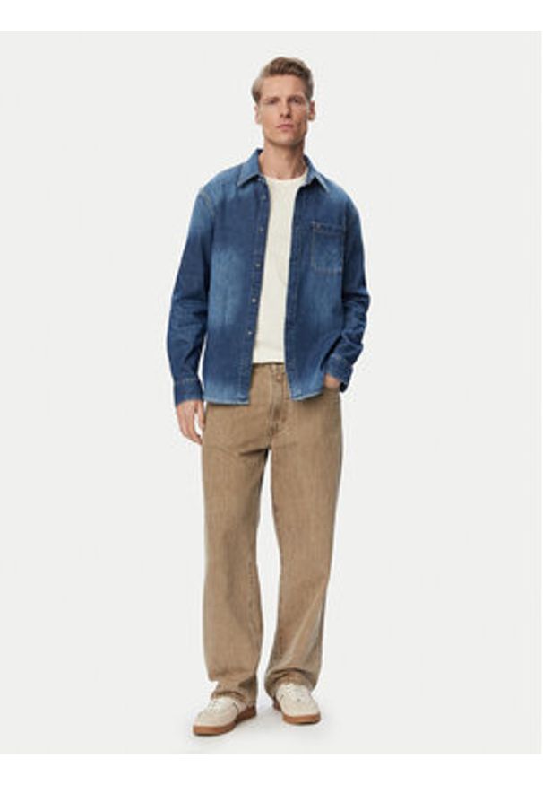 Tommy Jeans Koszula jeansowa DM0DM23390 Niebieski Regular Fit. Kolor: niebieski. Materiał: bawełna
