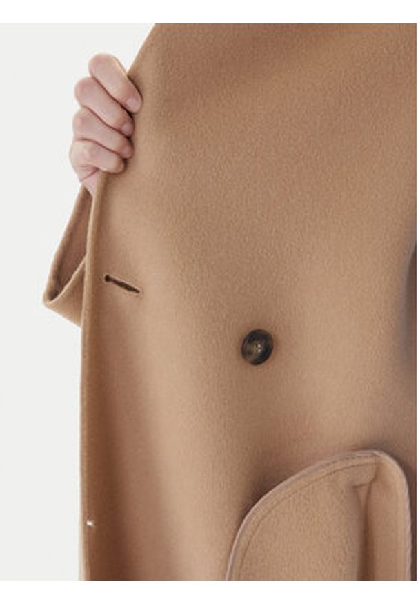 Weekend Max Mara Płaszcz wełniany Cadine 2525016022 Beżowy Regular Fit. Kolor: beżowy. Materiał: wełna