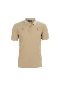 Real Madrid - Koszulka Real Madryt z kołnierzykiem Premium, beżowa - 2XL. Kolor: beżowy. Sport: piłka nożna