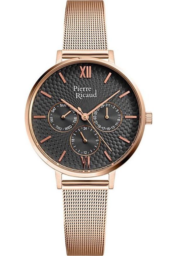 Zegarek Pierre Ricaud Zegarek damski Pierre Ricaud P22120.9167QF różowe złoto. Kolor: złoty, wielokolorowy, różowy