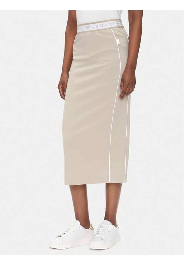 EA7 Emporio Armani Spódnica midi 7W000279 AF12501 U6155 Beżowy Regular Fit. Kolor: beżowy. Materiał: syntetyk