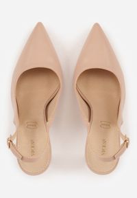 Renee - Beżowe Szpilki VICES Slingback z Wkładką ze Skóry Naturalnej Zoretta. Zapięcie: sprzączka. Kolor: beżowy. Materiał: skóra. Obcas: na szpilce. Styl: elegancki #6