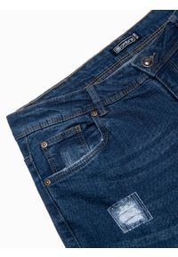 Ombre Clothing - Spodnie męskie jeansowe SKINNY FIT - niebieskie P1060 - XXL. Kolor: niebieski. Materiał: jeans #8