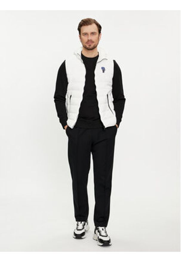 Karl Lagerfeld - KARL LAGERFELD Kamizelka 505403 542591 Biały Regular Fit. Typ kołnierza: dekolt w karo. Kolor: biały. Materiał: syntetyk