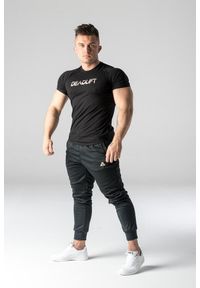 DEADLIFT - T-shirt męski slim fit na siłownię Deadlift METALLIC. Kolor: czarny. Sport: fitness