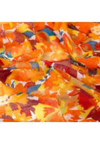 Wittchen - Damski szal w delikatny wzór. Kolor: wielokolorowy, pomarańczowy, żółty. Materiał: poliester. Sezon: lato, zima #3
