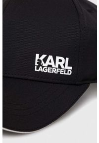 Karl Lagerfeld czapka z daszkiem kolor czarny gładka. Kolor: czarny. Wzór: gładki #2