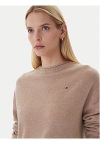TOMMY HILFIGER - Tommy Hilfiger Sweter WW0WW46438 Beżowy Regular Fit. Kolor: beżowy. Materiał: wełna #6